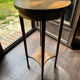 Wooden pedestal table with marquetry