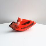 Empty orange enamelled pocket bird years 70