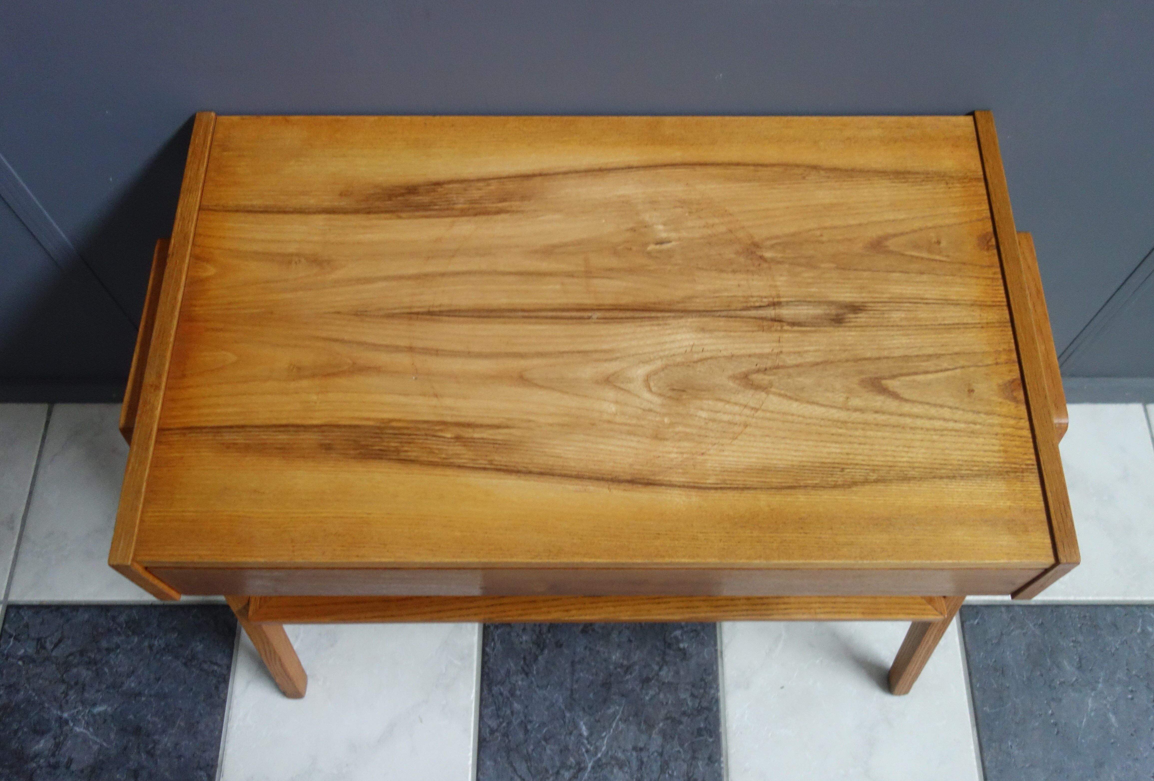 TV table with drawer and Glas tray 1970s Lanakroun Czech