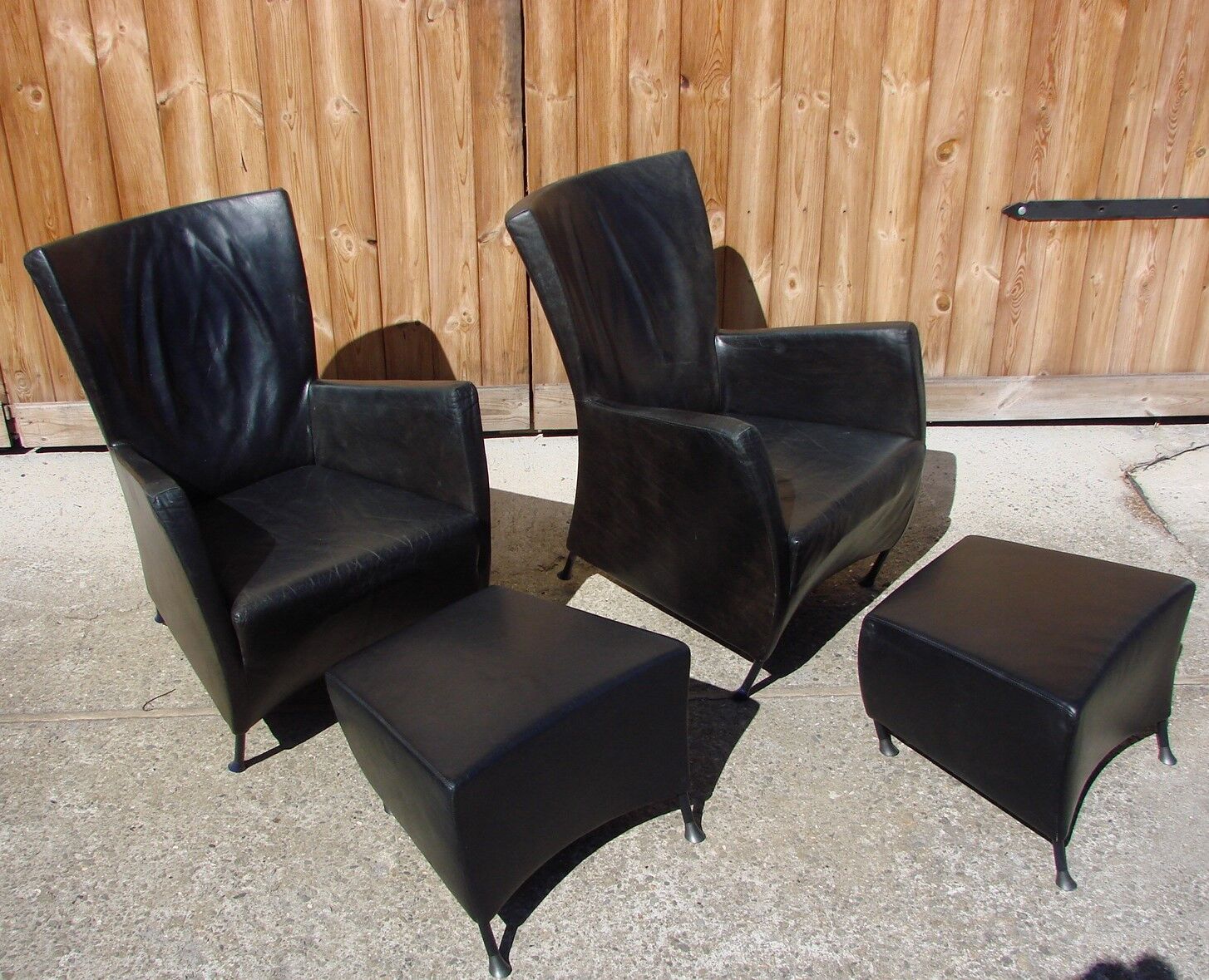 Pair of armchairs with footstool montis, 1980s