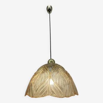 Peil & Putzer glass leaf hanging lamp , 1970’s