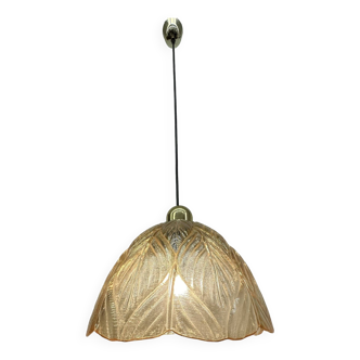 Peil & Putzer glass leaf hanging lamp , 1970’s