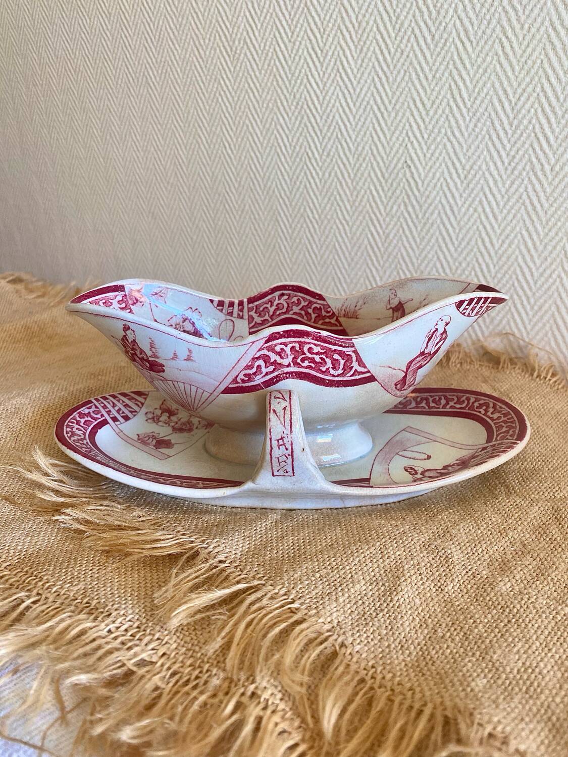 Antique sauce boat Jules Vieillard Bordeaux 19th century