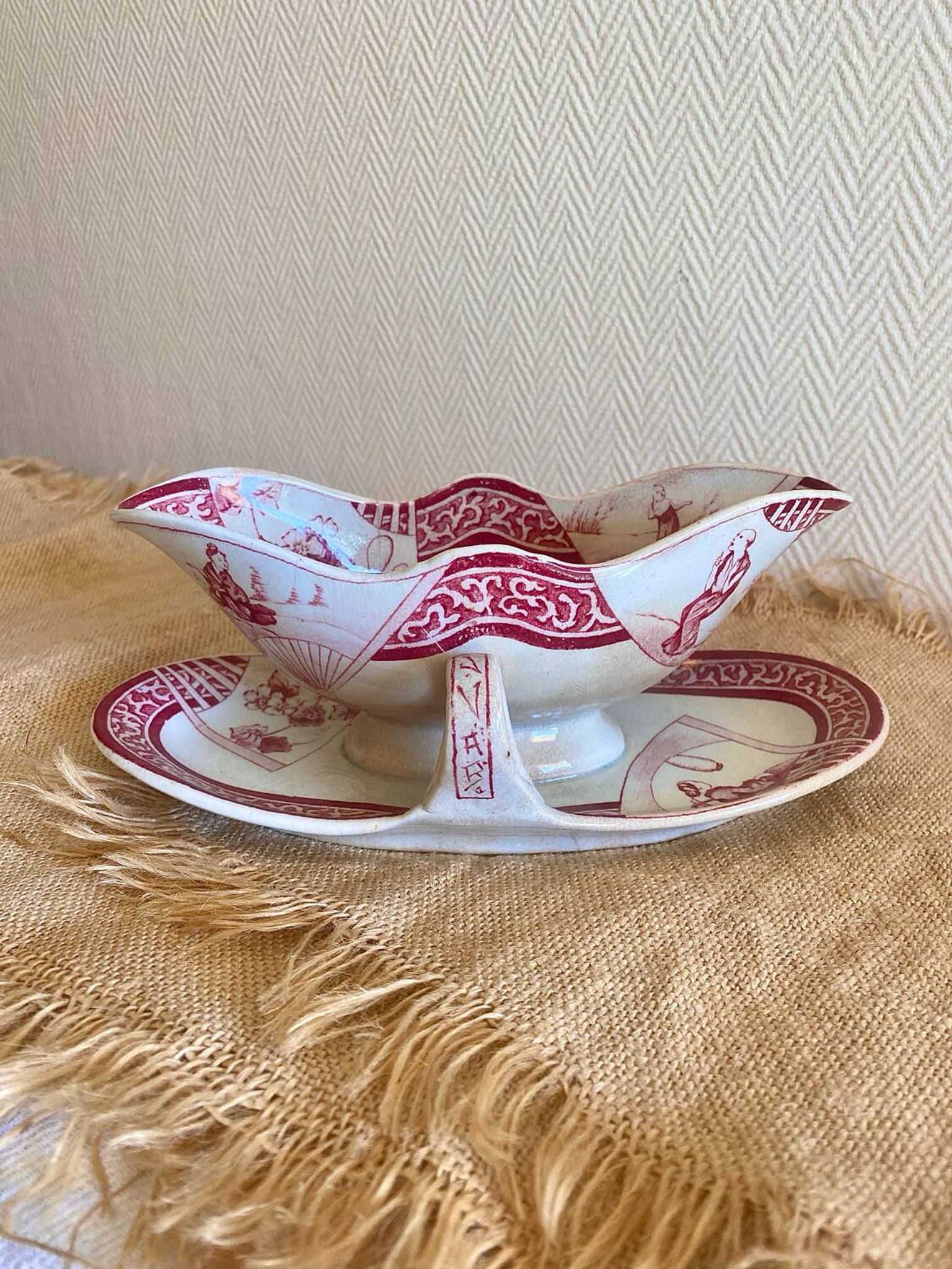 Antique sauce boat Jules Vieillard Bordeaux 19th century