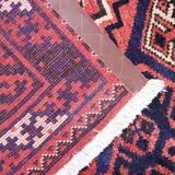 Tapis en laine orientale fait à la main, bleu rouge - 225x310cm