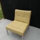 Low chair in Skai and chrome, Mobilier International
