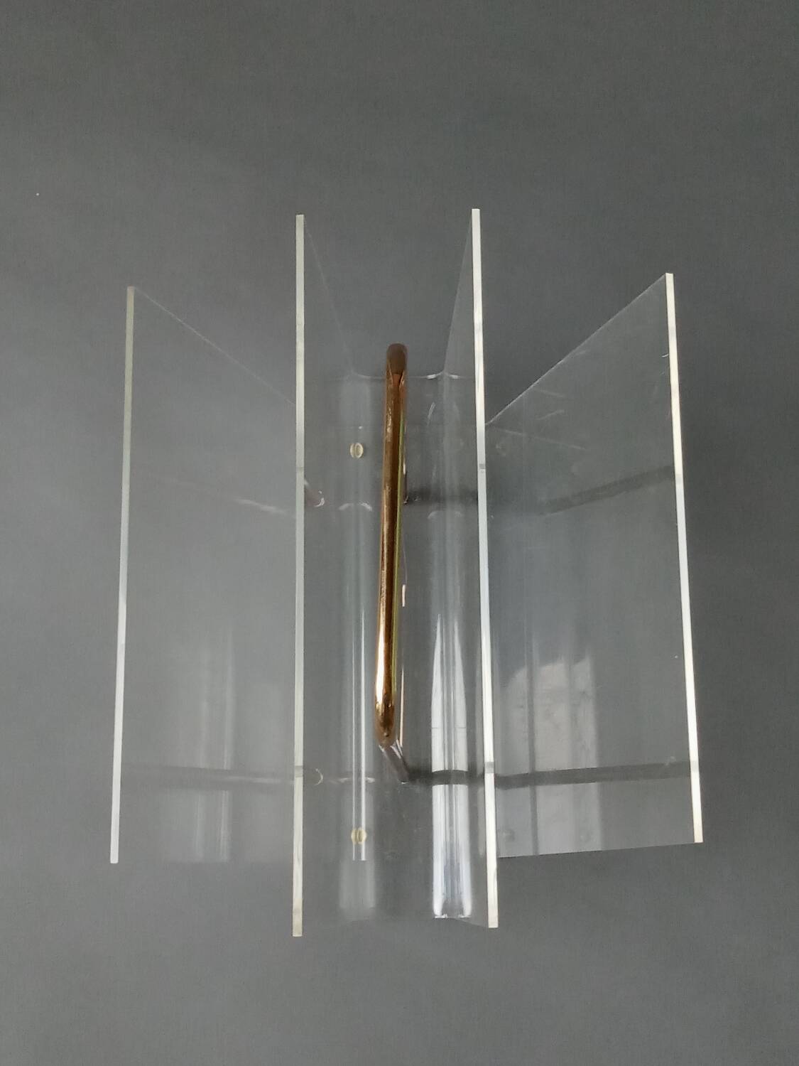 Plexiglas magazine rack by David Lange 1970s