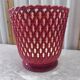Pair of vintage plant pots SYLA – Made in France – Red and burgundy