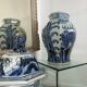 China - pair of covered porcelain vases with decoration