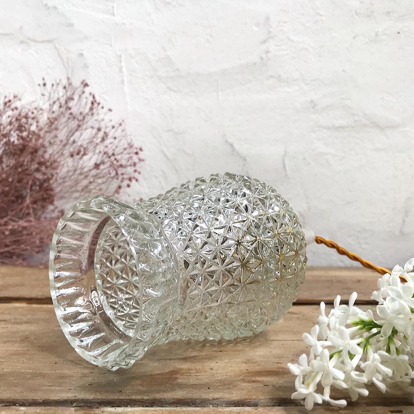 Vintage glass hanging lamp