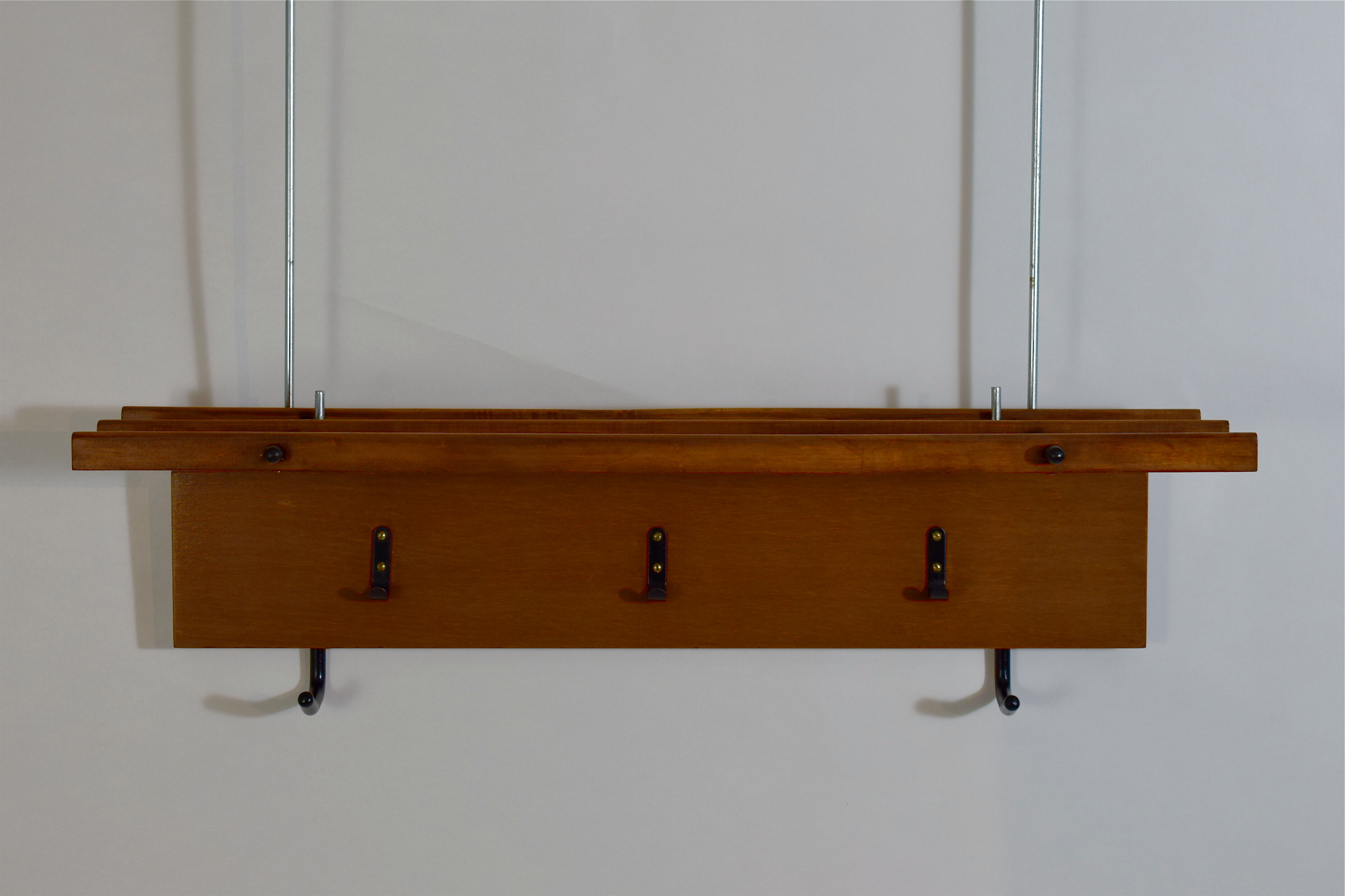 Scandinavian wall coat rack teak 1960