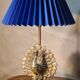 Art Nouveau style steel and brass peacock lamp, 40x22