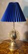 Art Nouveau style steel and brass peacock lamp, 40x22