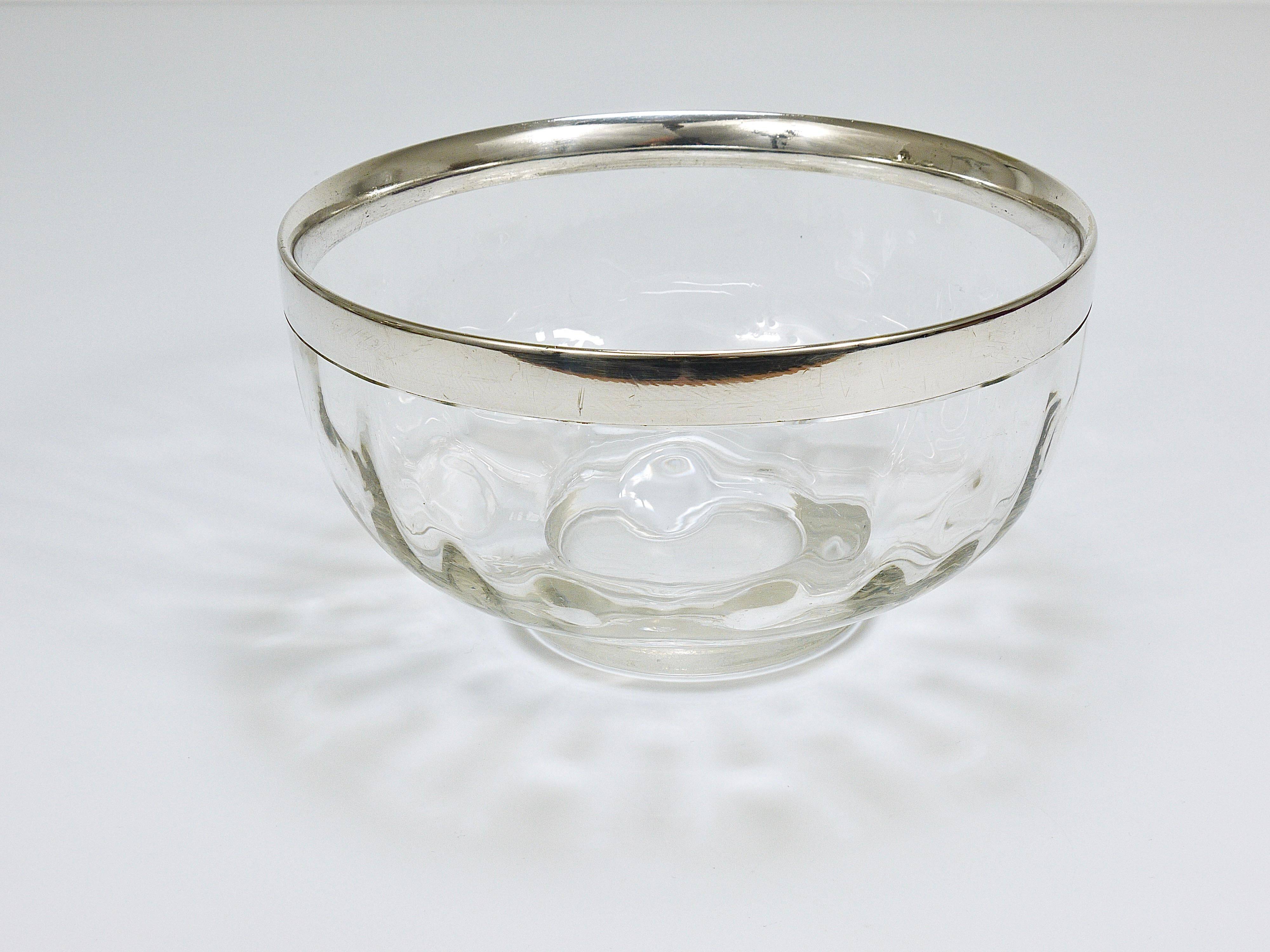Bol météor Art Nouveau de Koloman Moser avec bordure en argent, Bakalowits Vienne, années 1900