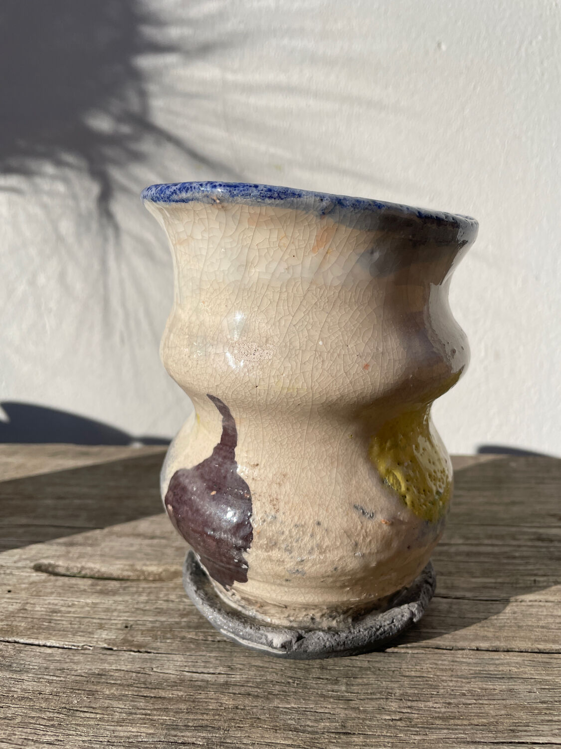 Vase en raku / céramique signée / poterie fait main