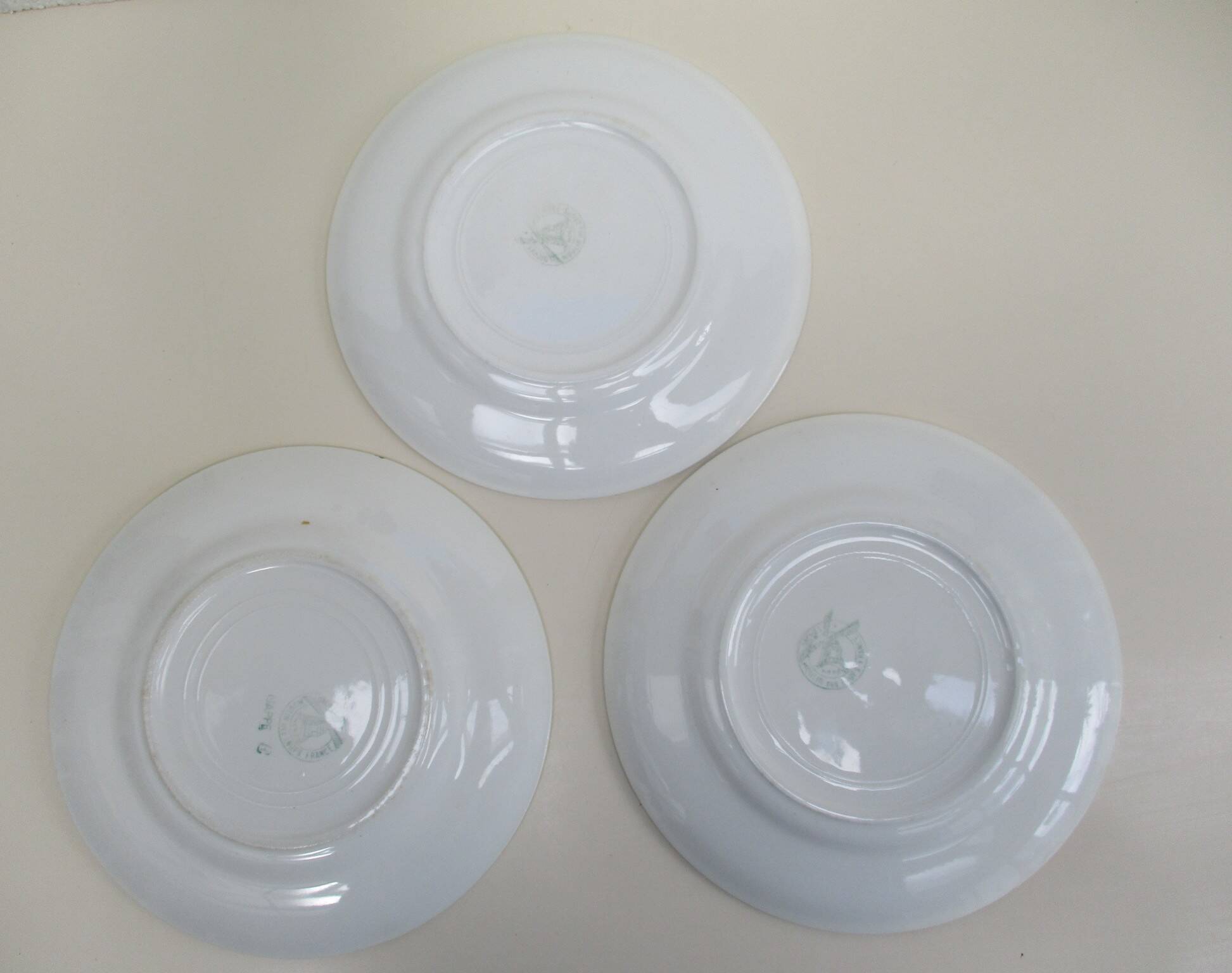 Dessert service Orchies Moulin des loups green tiles