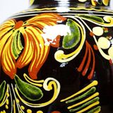 Vintage large vase from the 60s-70s, Hungarian MHV, in hand-painted glazed ceramic.