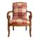 Classic armchair in wood and burgundy fabric