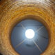 Accolay Lamp, the base in glazed ceramic with openwork decoration.