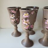 Set of 6 ceramic wine glasses Signed Vallauris Moby Jo's (By Marius Musarra