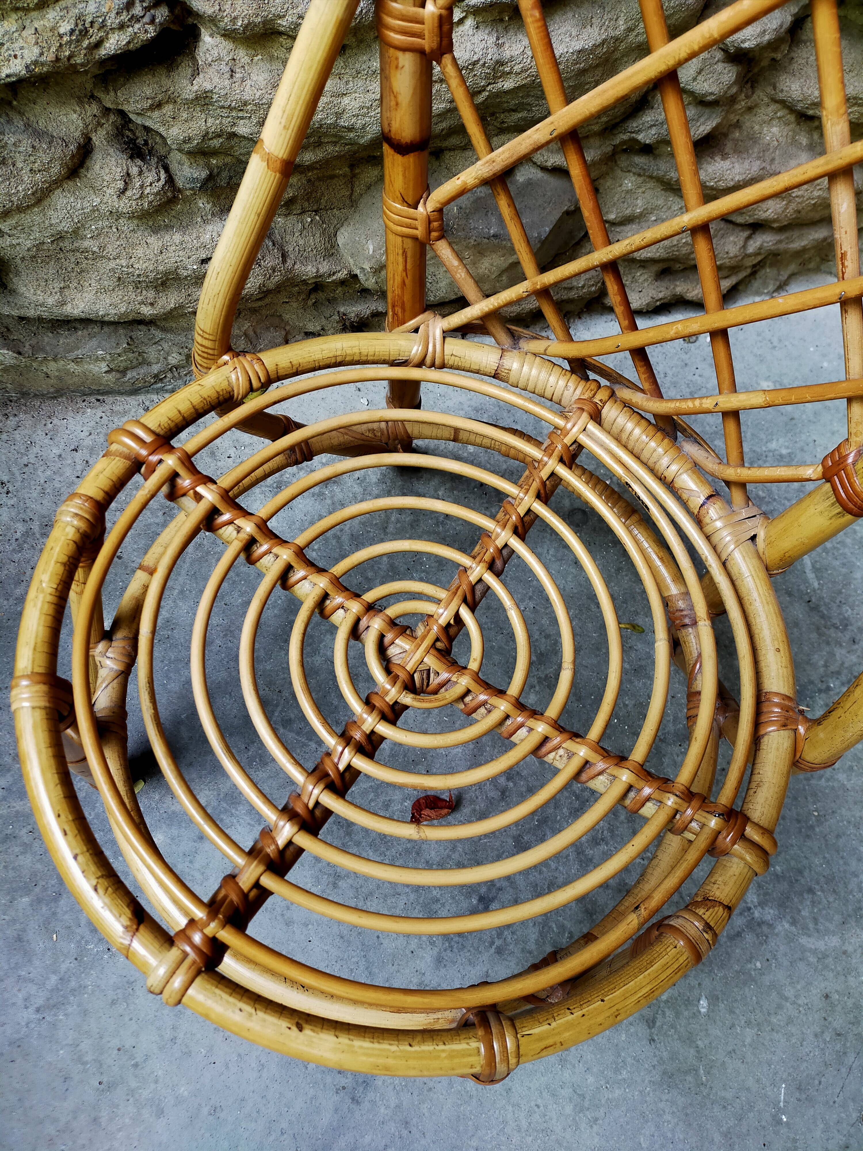 Suite of 4 chairs in rattan Louis Sognot