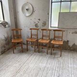 4 golden oak chairs