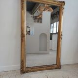 Rectangular golden mirror moldings plant motifs nineteenth H: 130cm