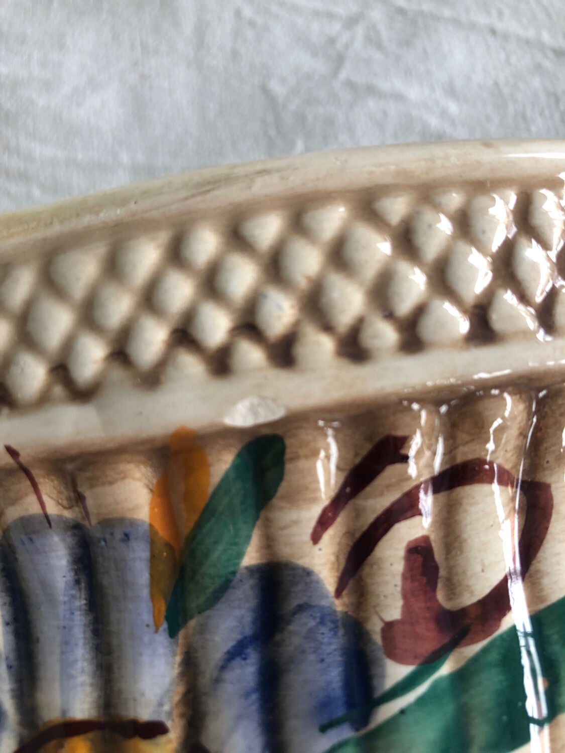 Small pot cover / oval flower pot in Italian ceramic