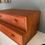 pair of teak wall-mounted bedside tables - Denmark 1960s