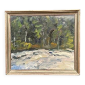 Huile sur toile originale suédoise – “Vinterlandskap” par Bertil Lindecrantz