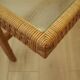 Glass and wicker side table, Danish design, 1970s, made in Denmark