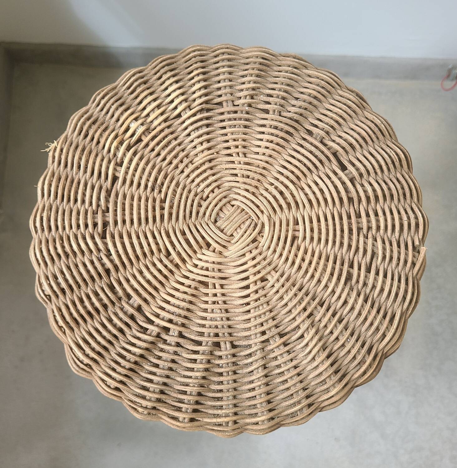 Vintage bamboo rattan wicker plant holder