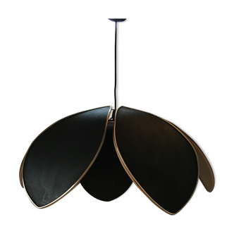 Black fabric flower and gold liseret hanging lamp