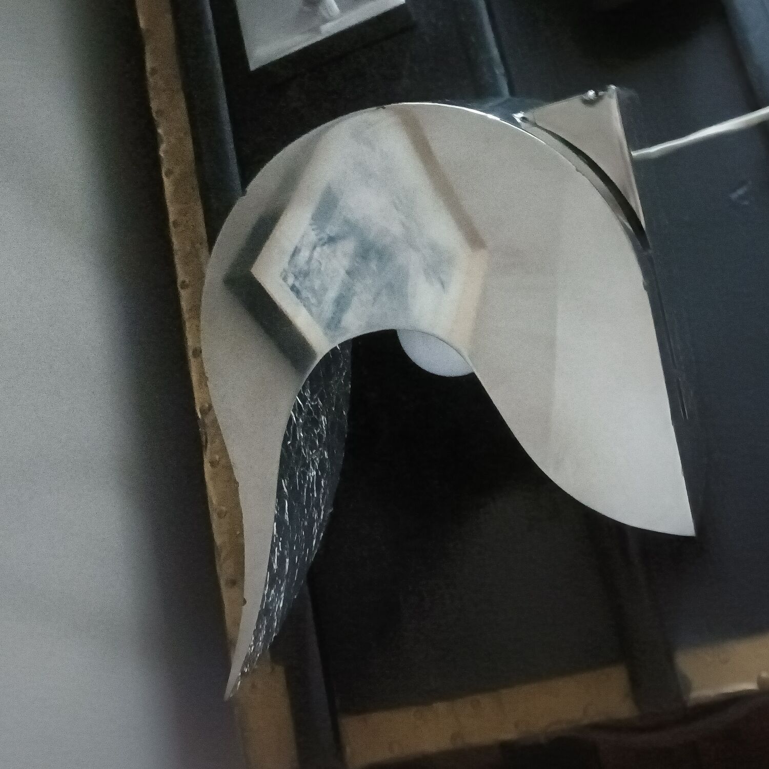 Handcrafted metal lamp, 1970s.