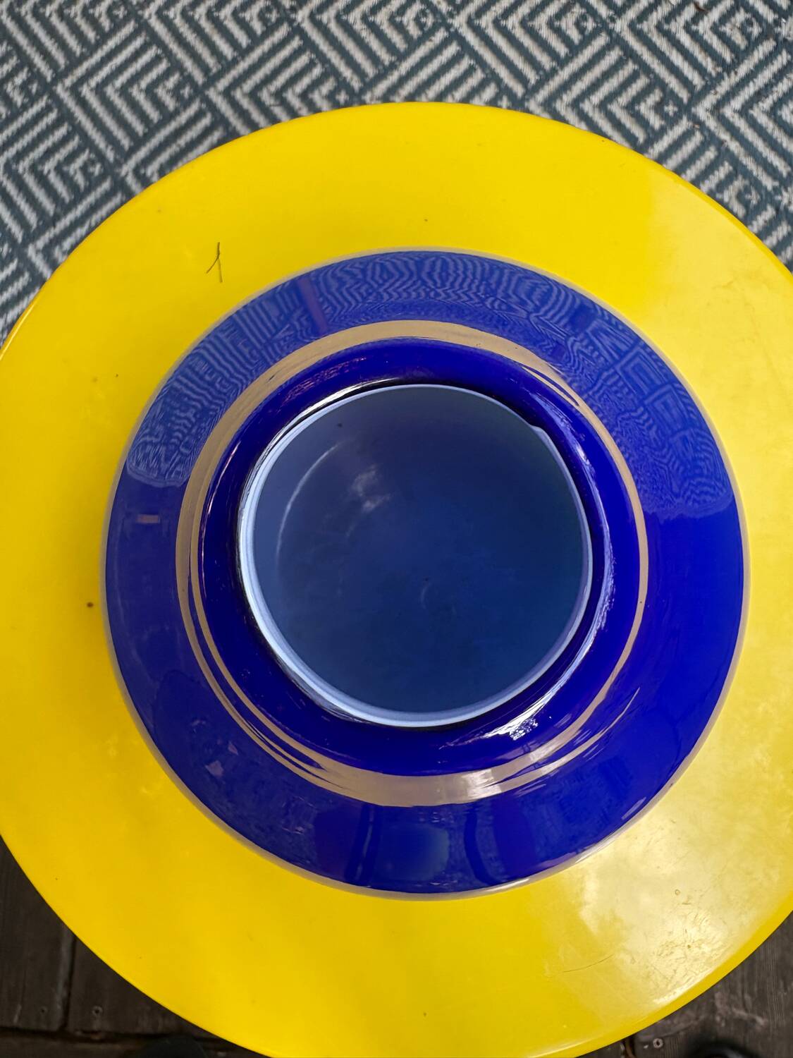 Small blue opaline vase