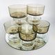 Champagne cups in smoked glass, Luminarc France 1970