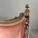 Louis XVI style canapé in carved wood and velvet, 20th century