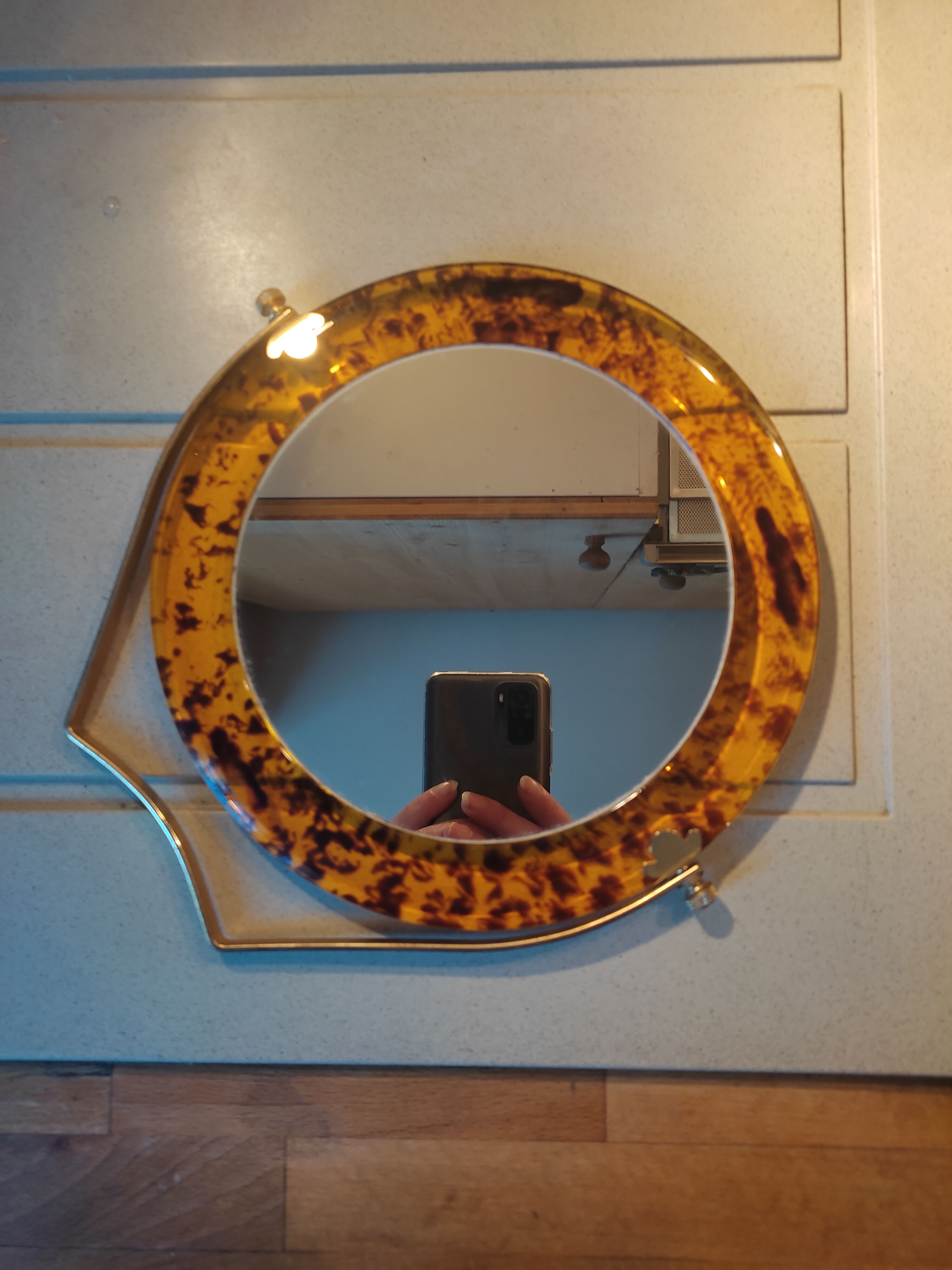 Double-sided tilt mirror 70's lucite