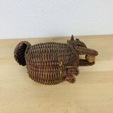 Vintage squirrel wicker basket