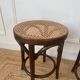 Paire de tabourets viennois bois courbe et cannage années 50