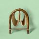 Vintage bamboo and fabric magazine rack