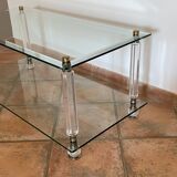 Roche Bobois coffee table. 1970. Lucite and glass.