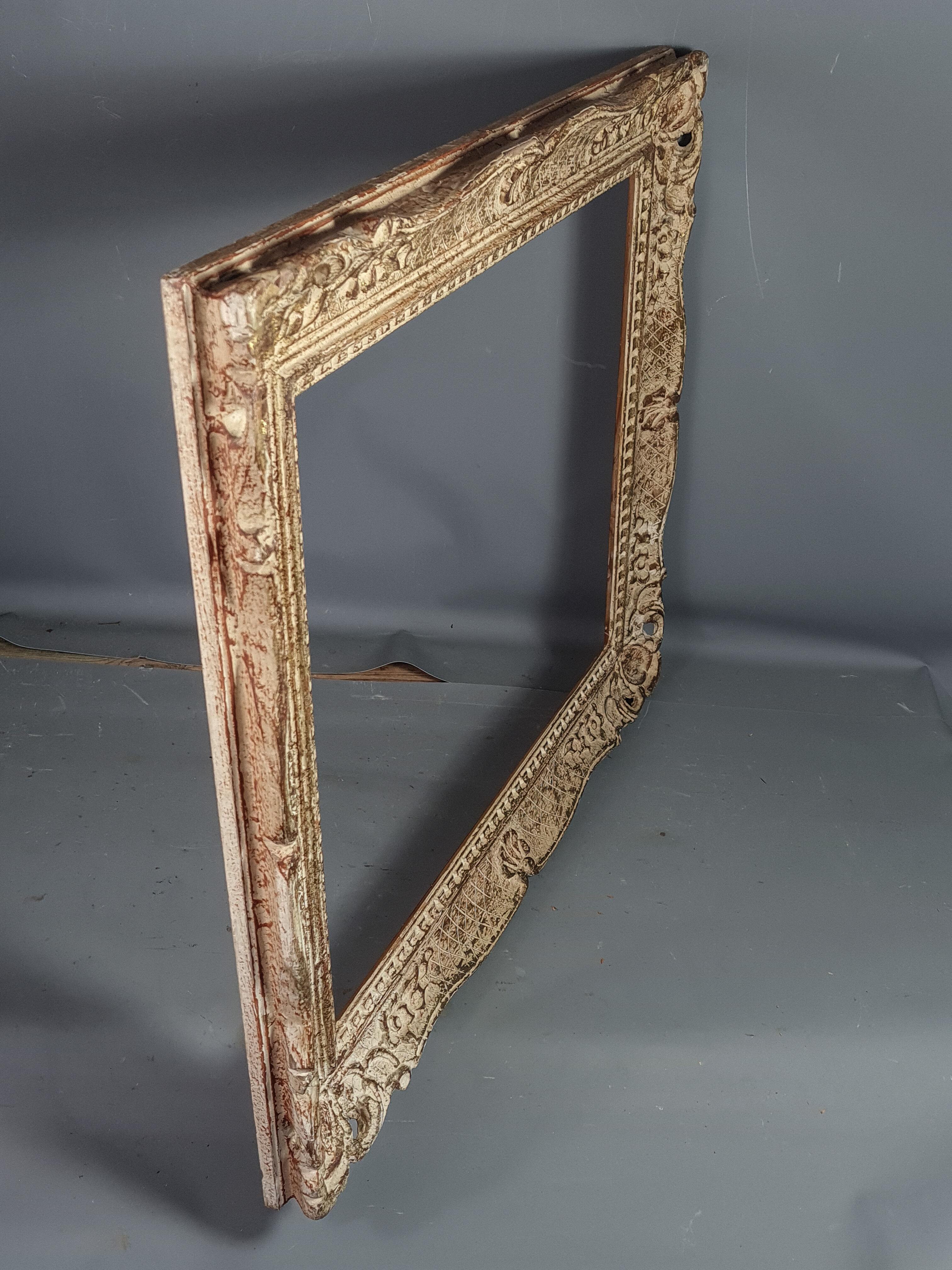 Old frame Montparnasse carved wood patinated 68x59 foliage 54.8x45 cm