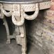 Louis XVI style console in carved wood beige patinated above gray marble