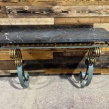 Art Deco marble and wrought iron console