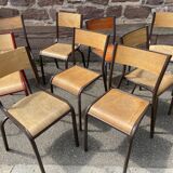 Set of 10 mismatched industrial chairs vintage mullca