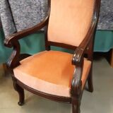 Louis Philippe armchair in solid mahogany