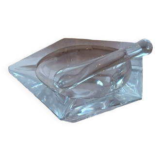 Cendrier cristal de Daum avec pilon