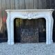 Louis XV style fireplace in Carrara marble and cast iron fireplace