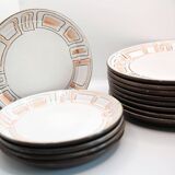 Set of 8 plates, 5 desserts and 3 hollow collection Maille de Niderviller